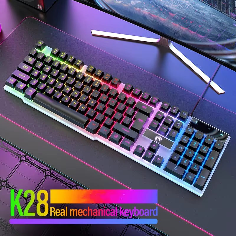 Computer Keyboard Waterproof Portable Gaming Keyboard Backlit Ergonomics Colorful Keyboard Computer Accessories 104 Keys Usb