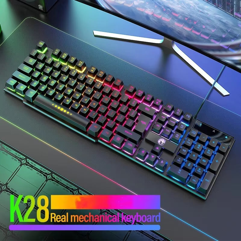 Computer Keyboard Waterproof Portable Gaming Keyboard Backlit Ergonomics Colorful Keyboard Computer Accessories 104 Keys Usb